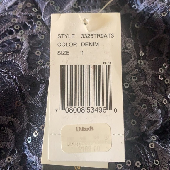 Jodi Kristopher New With Tags Juniors Size 1 Blue Sequin High Low Party Dress - Picture 7 of 9